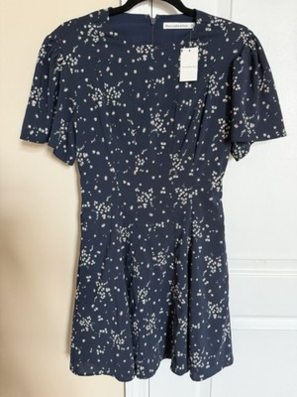Abercrombie & Fitch Women's Navy Ditsy Floral Print Short Sleeve Dress XS NWT